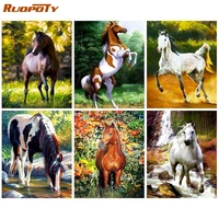 ruopoty 60x75cm diy painting by numbers with frame horse picture diyhandworks oil painting acrylic paint on canvas gift