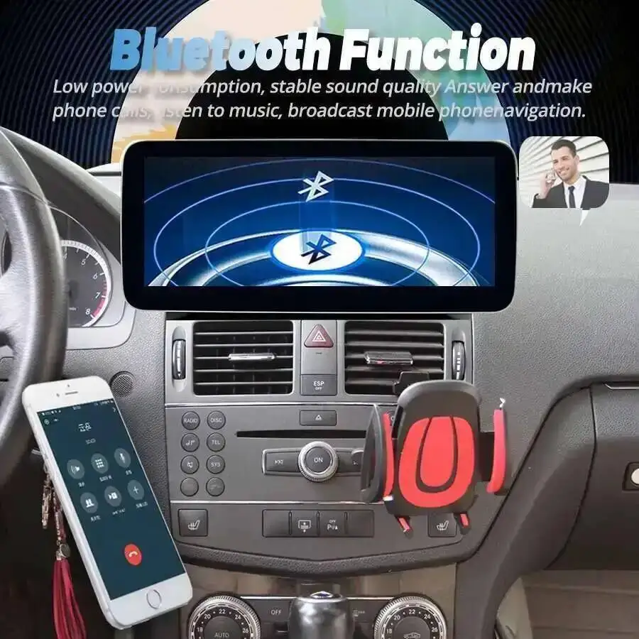 Автомобильный мультимедийный видеоплеер BT для Mercedes Benz C Class W204 S204 2008-2010 10,25 дюйма 4G стерео Android 14 встроенный 360 CarPlay (art.: 3920d06ddf2b3) - 3920d06ddf2b3