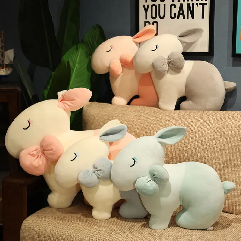 

50/75cm Kawaii Bow Rabbit Plush Toy Doll for Children Animal Stuffed Plush Pillow Doll Boy Girl Birthday Gifts