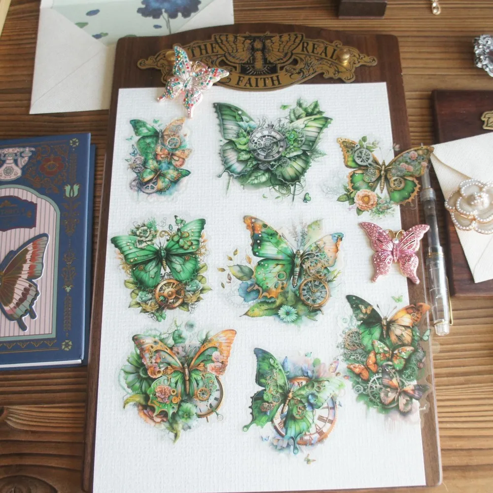 18 шт. механическая шестерня крылья дизайн бабочки ПВХ наклейка скрапбукинг