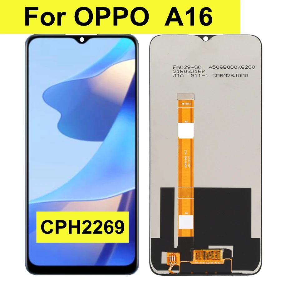 

ЖК-дисплей 6,52 "для OPPO A16 CPH2269, качество AAA, сенсорный дигитайзер, экран в сборе, замена для Oppo A16 LCD