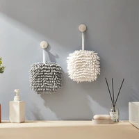 home kitchen creative simple chenille hanging type hand towel bathroom soft touch absorbent fast home textile hand wipe ball