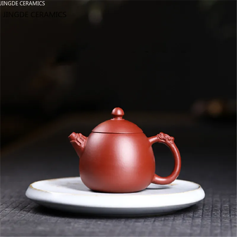 

Chinese Yixing Egg Shape Purple Clay Tea Pot Raw Ore Dahongpao Xishi Teapot Household Tea Maker Customized Tea Sets Gifts 150ml