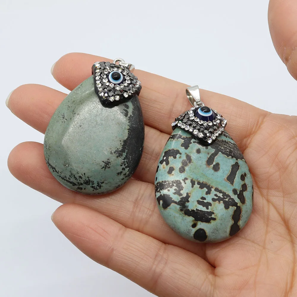 Нежный натуральный камень подвеска в виде яйца набор глаз дьявола мода унисекс