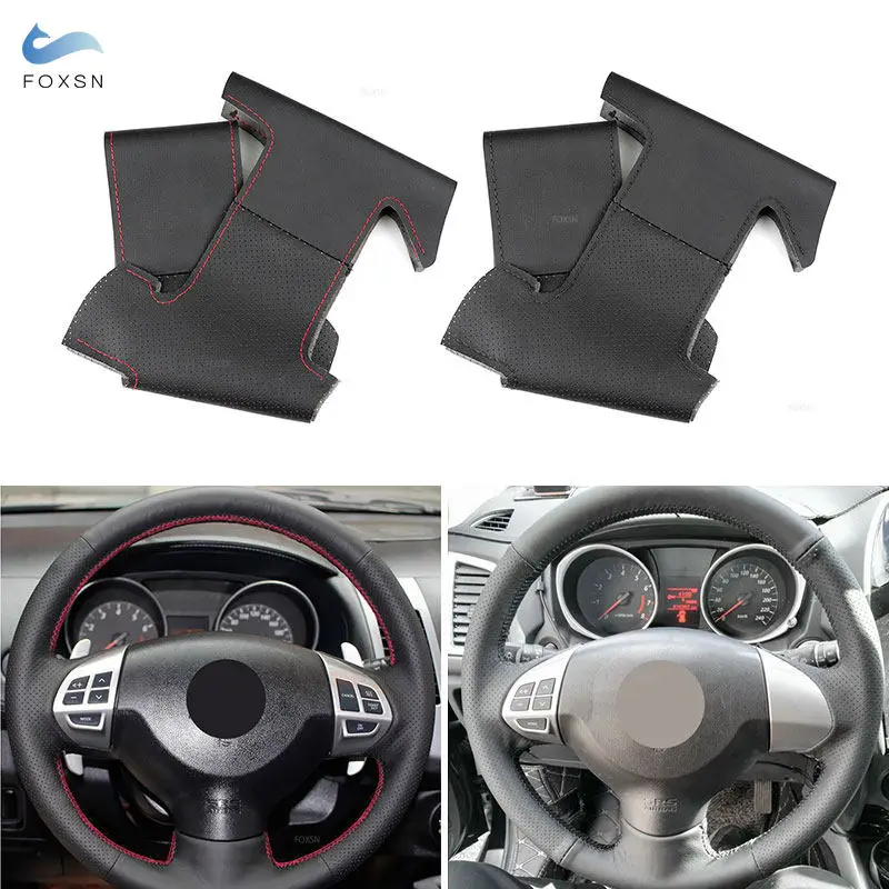 

Кожаный чехол на руль автомобиля для Mitsubishi Lancer X 10 2007-2015 Outlander 2006-2013 ASX 2010-2013 Pajero Sport 2008-2016