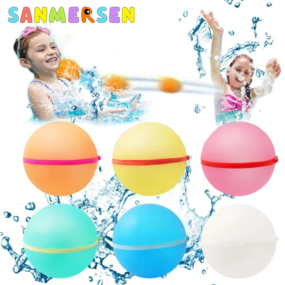 

Reusable Water Balloons Magnetic Silicone Water Ball Quick Fill Self Sealing Water Bombs Splash Balls Outdoor Pool Toys for Kids