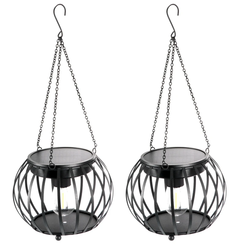 

Pumpkin Shape Lantern Solar Pumpkin Lantern Decoration Waterproof LED Solar Pumpkin Hollow Ornament With Hanging Chain