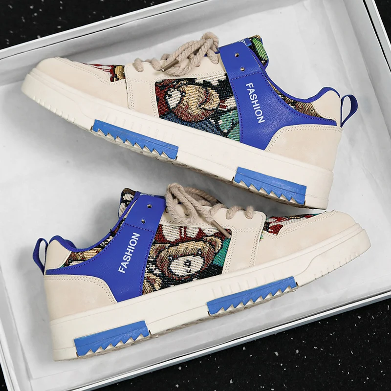 Новые осенние мужские модные кроссовки на толстой подошве дышащая кожаная обувь