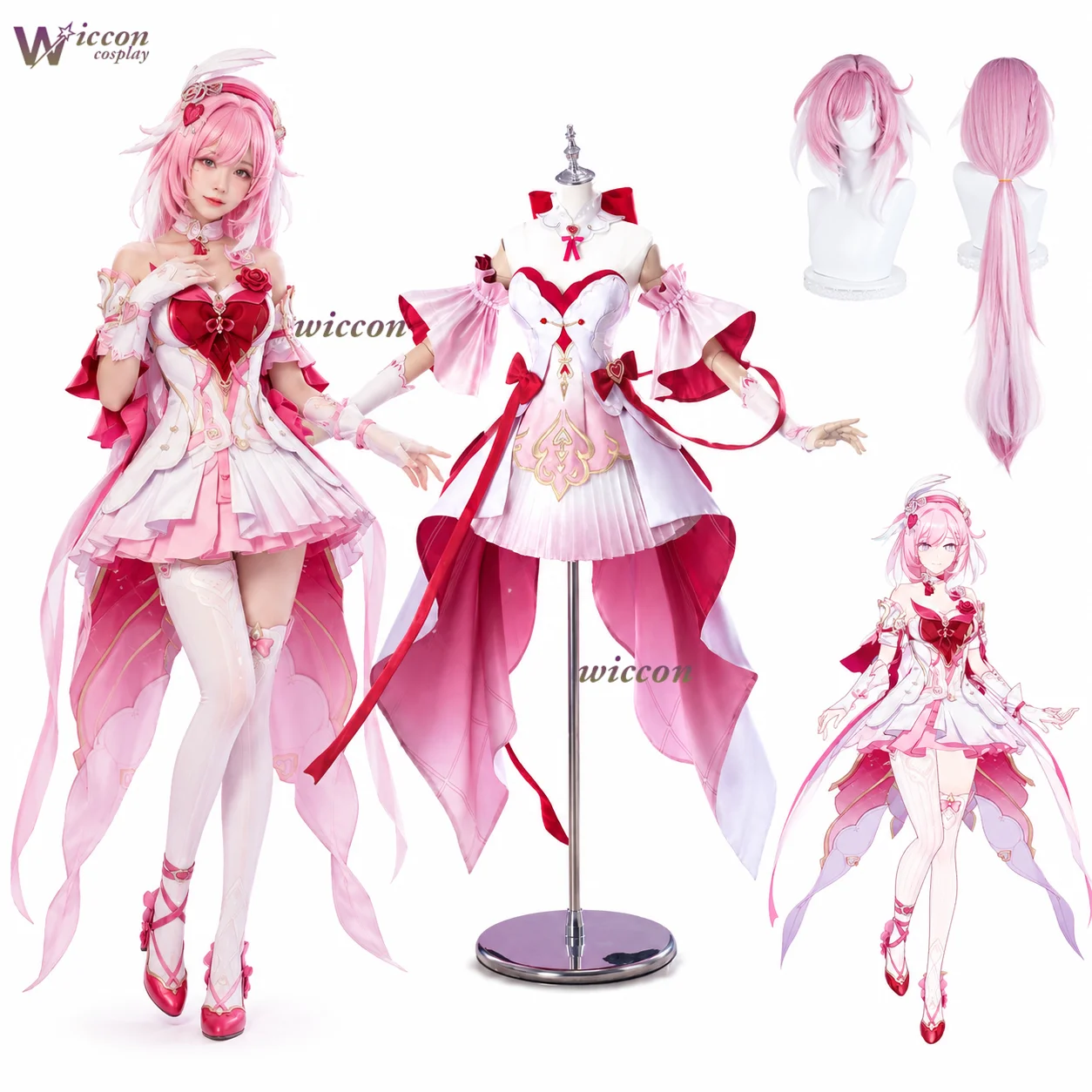 Фото Костюм для косплея CosRoom Honkai Impact 3rd Elysia Night Bloom Grace, полный комплект персонажа из игры, для Comic Con, Хэллоуина, в стиле Лолита №1