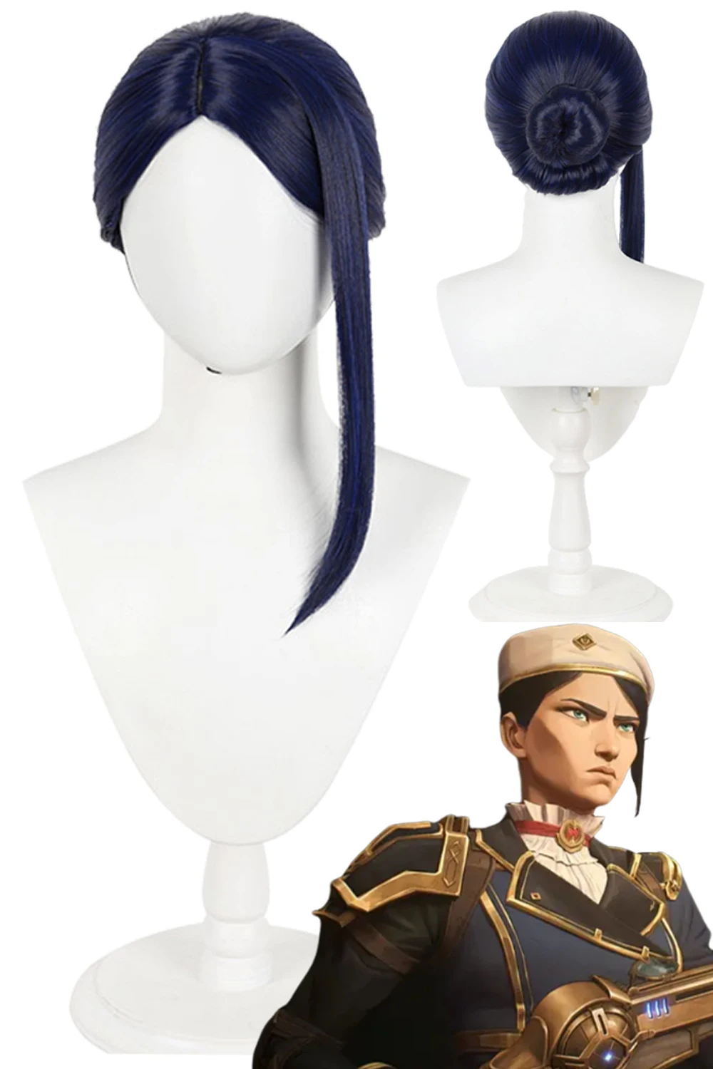 Disguise Arcane Caitlyn Wigs New 2024 Game LoL TV 2 Sheriff Of Piltover Cosplay Costume Accessories Women Role Play Hair Props