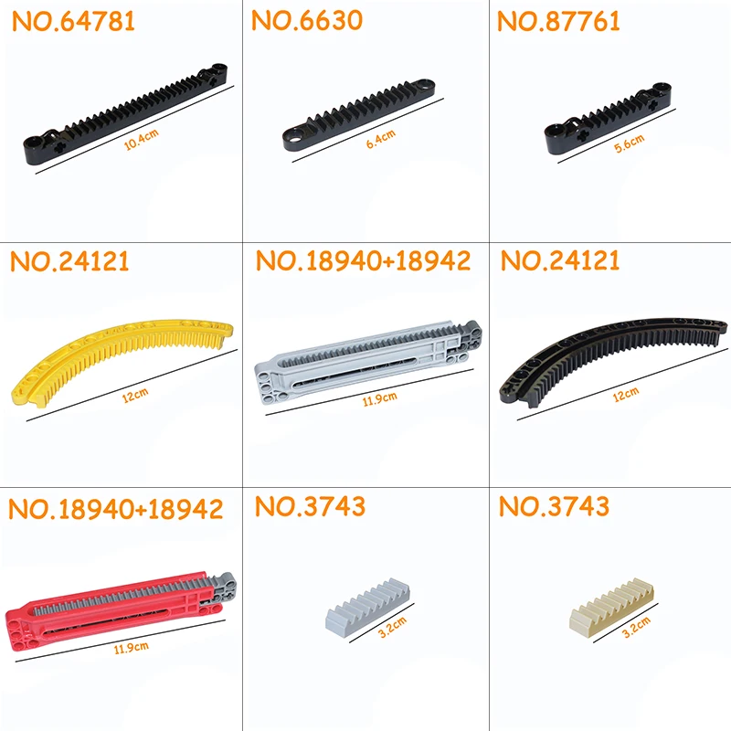 Конструктор «сделай сам», технические шестерни, Стеллаж 1x4 1x7 1x8 1x13, совместим с 3743 87761 6630 64781 24121 и 18940 MOC, детали
