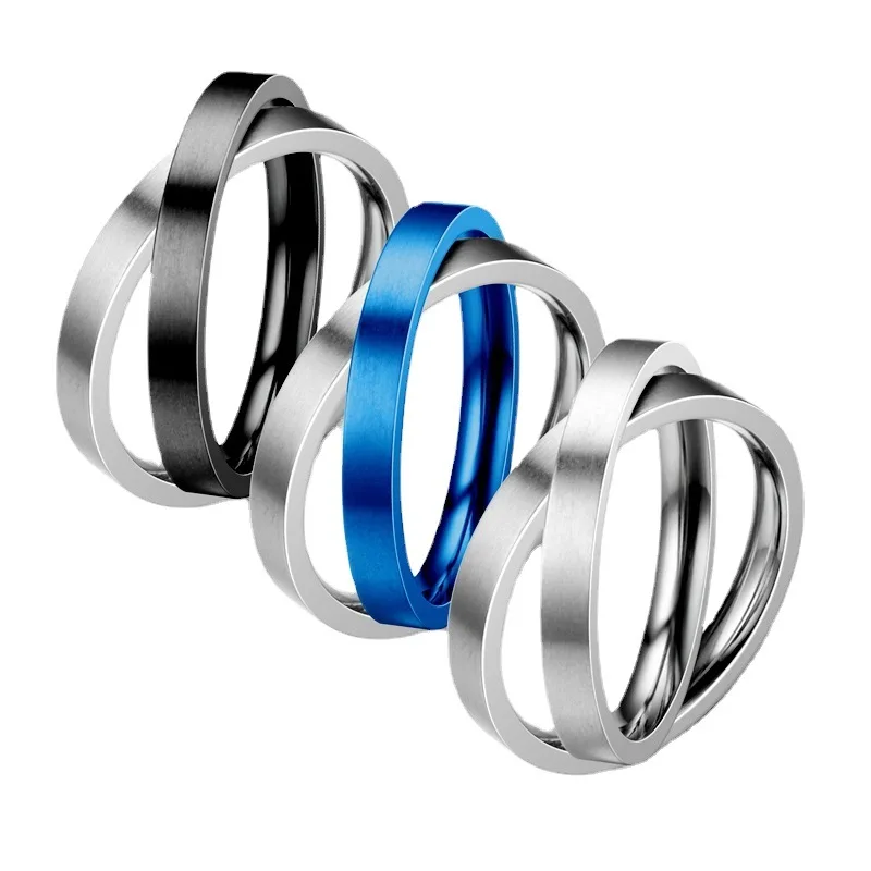 

Trend Decompression Spinning Double Rings For Men Women Rotating Ring Colorful Stainless Steel Couple Rings Jewelry Gifts