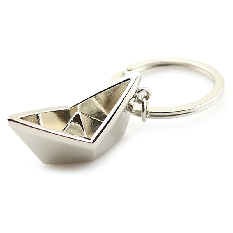 

Men's Sailing Paper Boat Lovely Keychain Metal Alloy Boat Key Chains Key Rings Lucky Gift For Sailor Men Women Charms Pendant