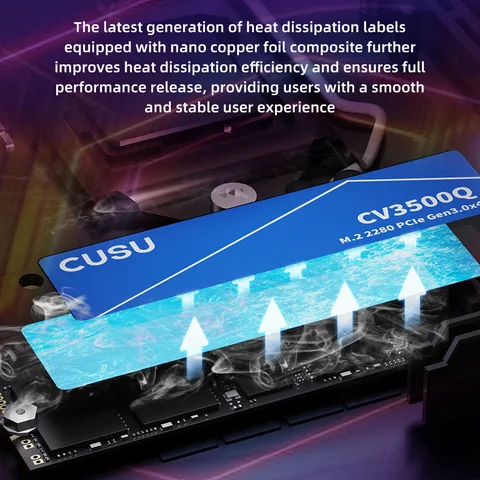 CUSU SSD 512 ГБ 1 ТБ 2 ТБ M2 NVMe PCIe3.0 M.2 SSD Жесткий диск Твердотельный диск для настольного ноутбука