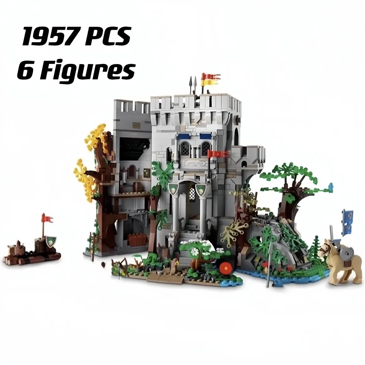 

New 1928PCS MOC 910001 European Medieval Castle In The Forest Building Blocks DIY Creative Ideas Bricks Toy Kid Christmas Gifts