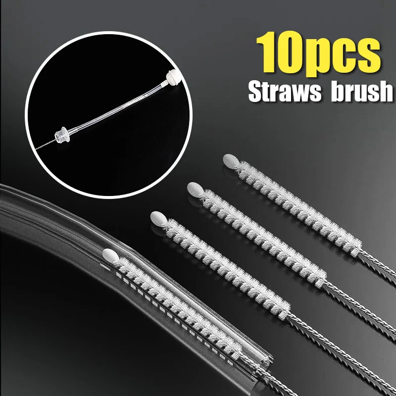 

5/10Pcs Stainless Steel Drinking Straws Cleaning Brush Straw Pipe Brush 24CM Long Handle Straws Cleaning Brushes Cleaning Tools
