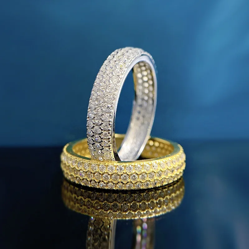 

Кольцо с бриллиантами вечности Lab, 100% реальное серебро 925 пробы, Женская Свадебная лента, обещание, обручальное ювелирное изделие, подарок