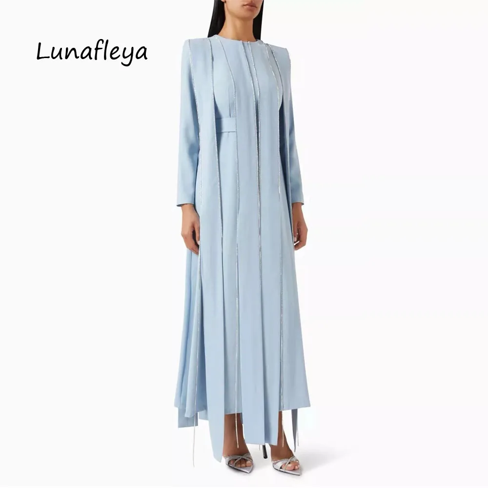 LUNAFLEYA 2024 новый дизайн вечерние платья с круглым вырезом и длинными рукавами