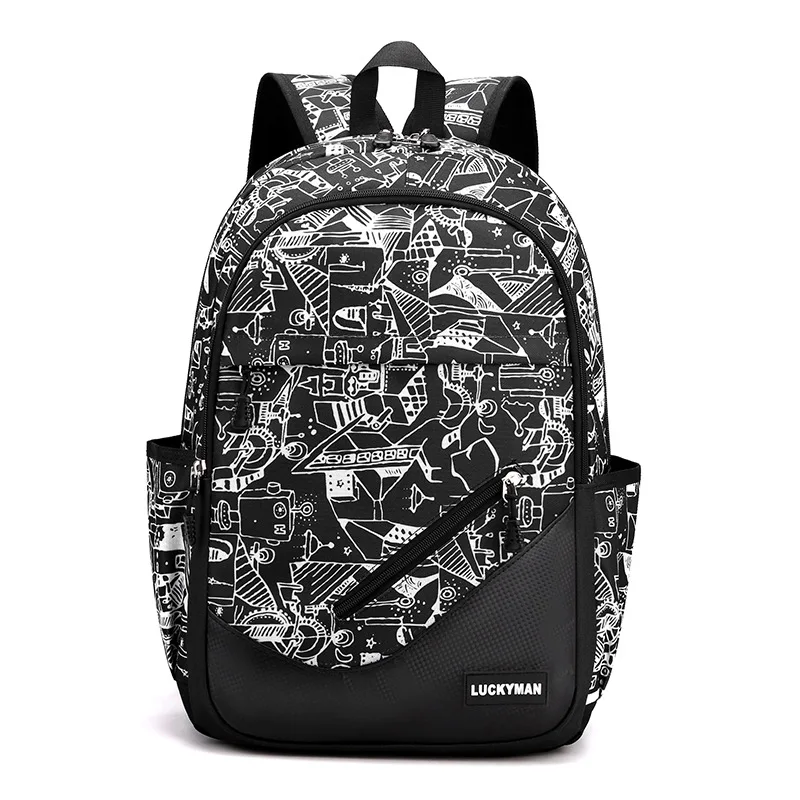 

Large Men's Backpack School Bags for Teenage Boys Middle Student Graffiti Casual Backpack Men