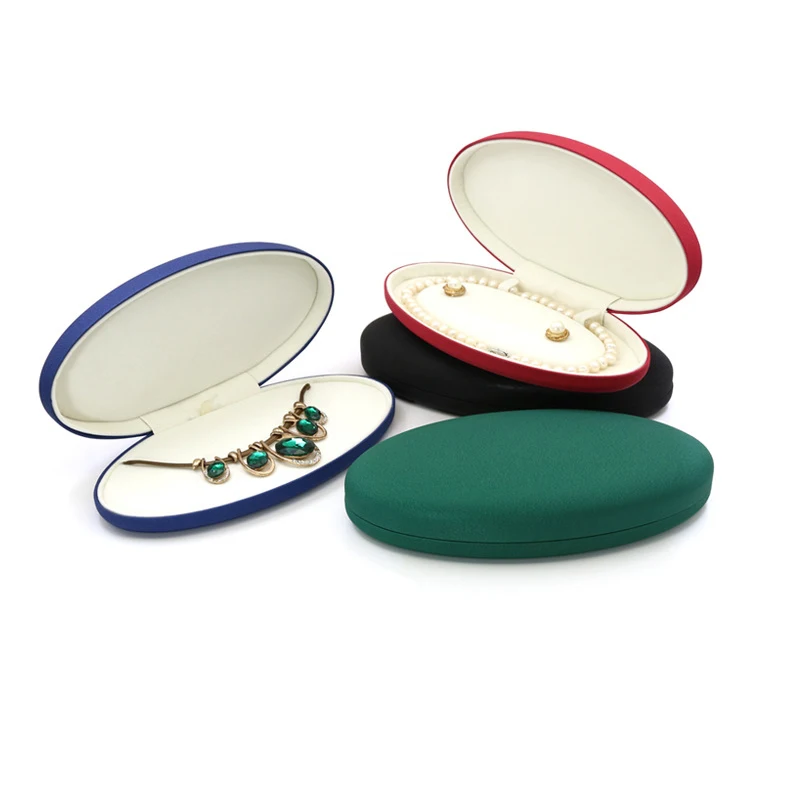 

Креативная кожаная коробка для ожерелья и жемчуга, овальная подарочная упаковка, женский набор для хранения сережек, браслетов, ожерелий, ювелирных изделий, коробки