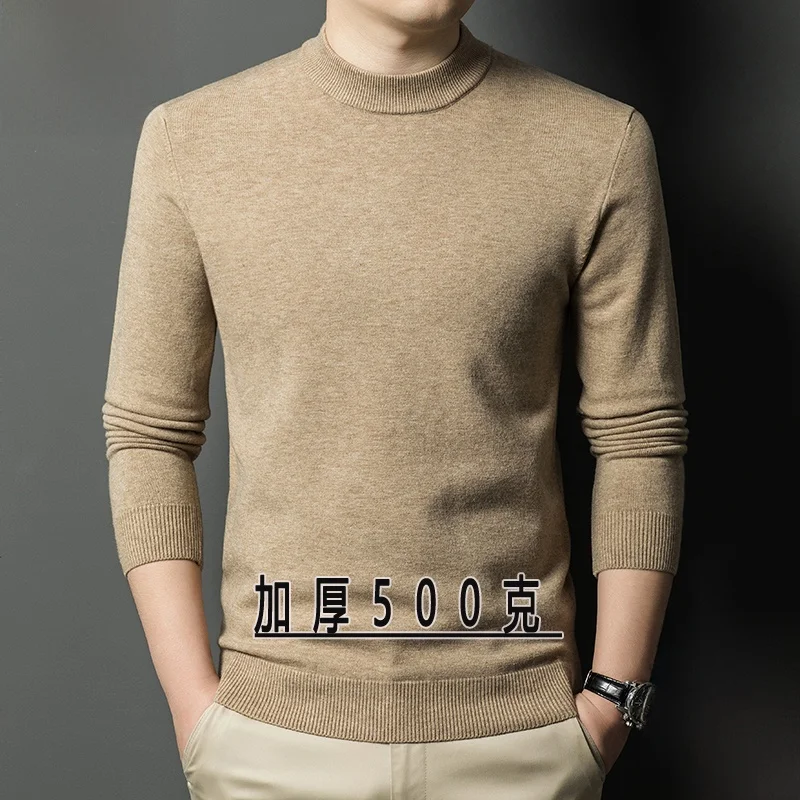 [Утолщенный 500 г] свитер из чистой шерсти Pierre Cardin 00 мужской зимний теплый вязаный с