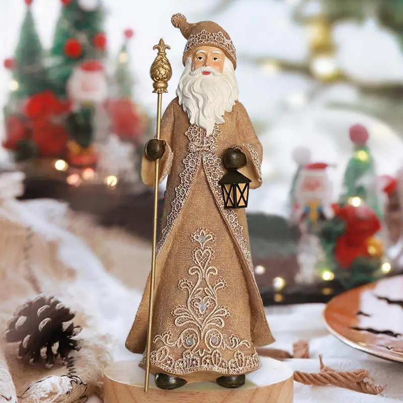 Фигурки Санта-Клауса из смолы рождественская статуя настольные украшения 32 см