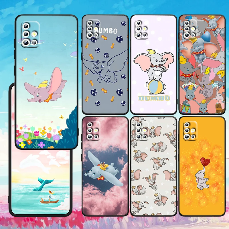 

Disney Cartoon Dumbo Art Phone Case For Samsung A73 A72 A71 A53 A52 A51 A42 A33 A32 A23 A22 A21S A13 A04 A03 5G Black Cover