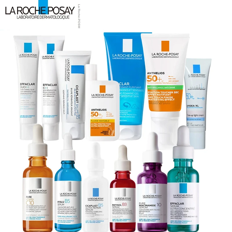

La Roche Posay Skin Repairing Set Foaming Cleanser Sunscreen Retinol B3 Niacinamide10 Effaclar Serum DUO/K Lotion Sensitive Skin