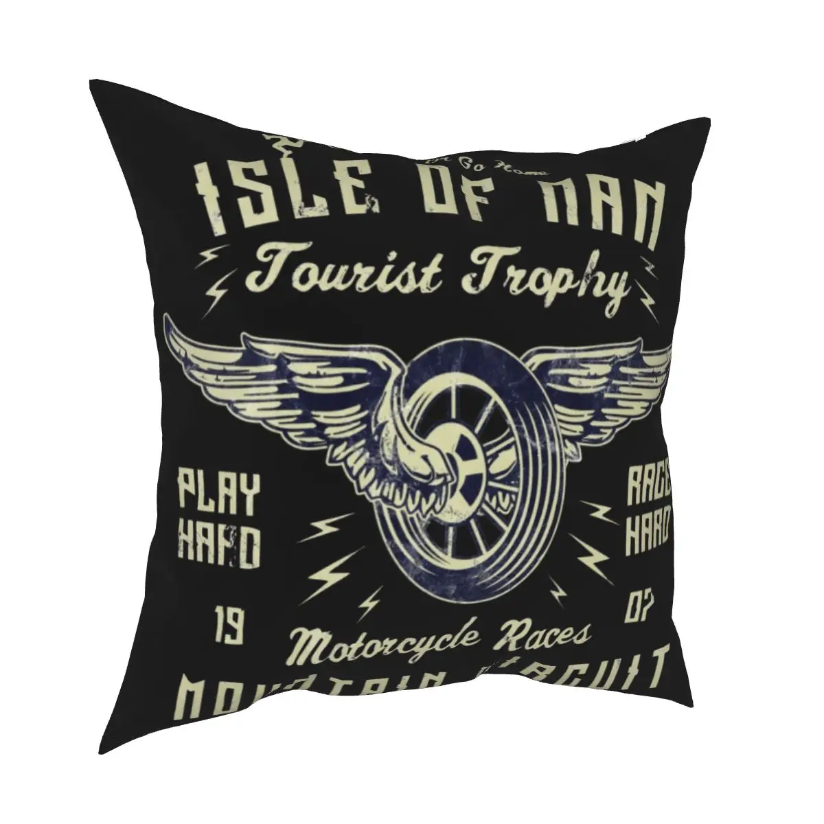 

Isle Of Man Racing Vintage Bike Races Retro Pillowcase Soft Cushion Cover Decorations Punk Throw Pillow Case Cover for Home
