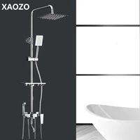 bathroom shower set head bath shower mixer with hand shower faucet rainfall shower rain waterfall brass shower faucets set