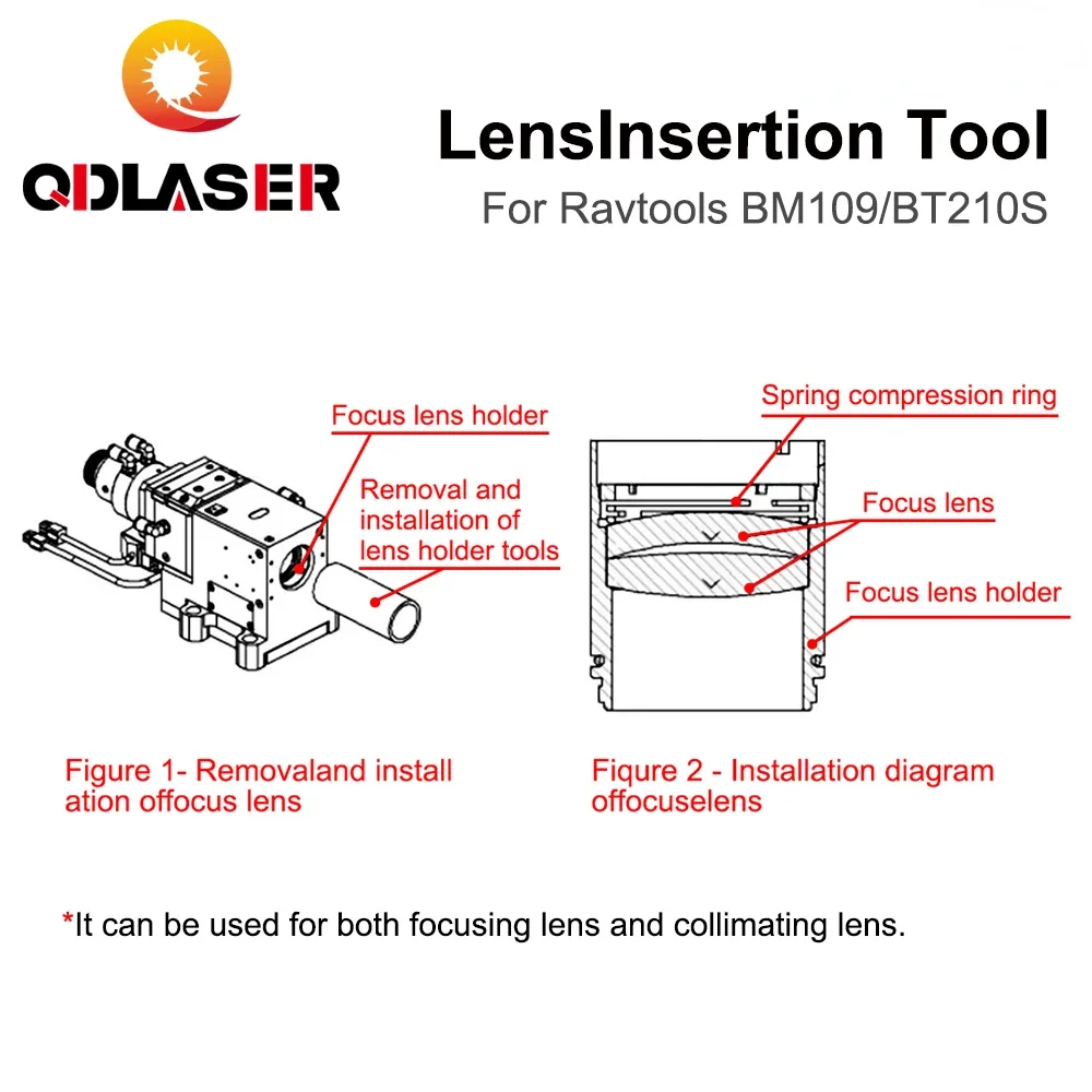 QDLASER D28 Инструмент для вставки фокусировочной линзы Коллимационная фокусирующая