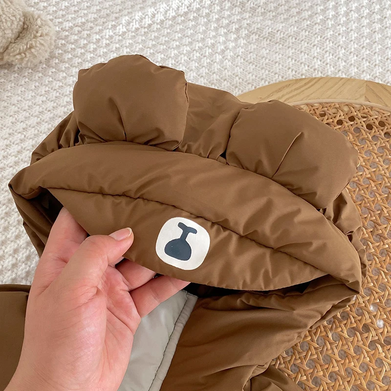 Детское теплое хлопковое пальто осенне-зимняя свободная куртка на молнии с