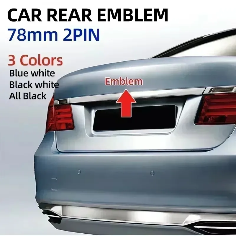 

1 шт., 78 мм, эмблема багажника, значок для BMW 51141970248 E53 E66 2-контактная серебряная основа, алюминиевая наклейка, сине-белые аксессуары