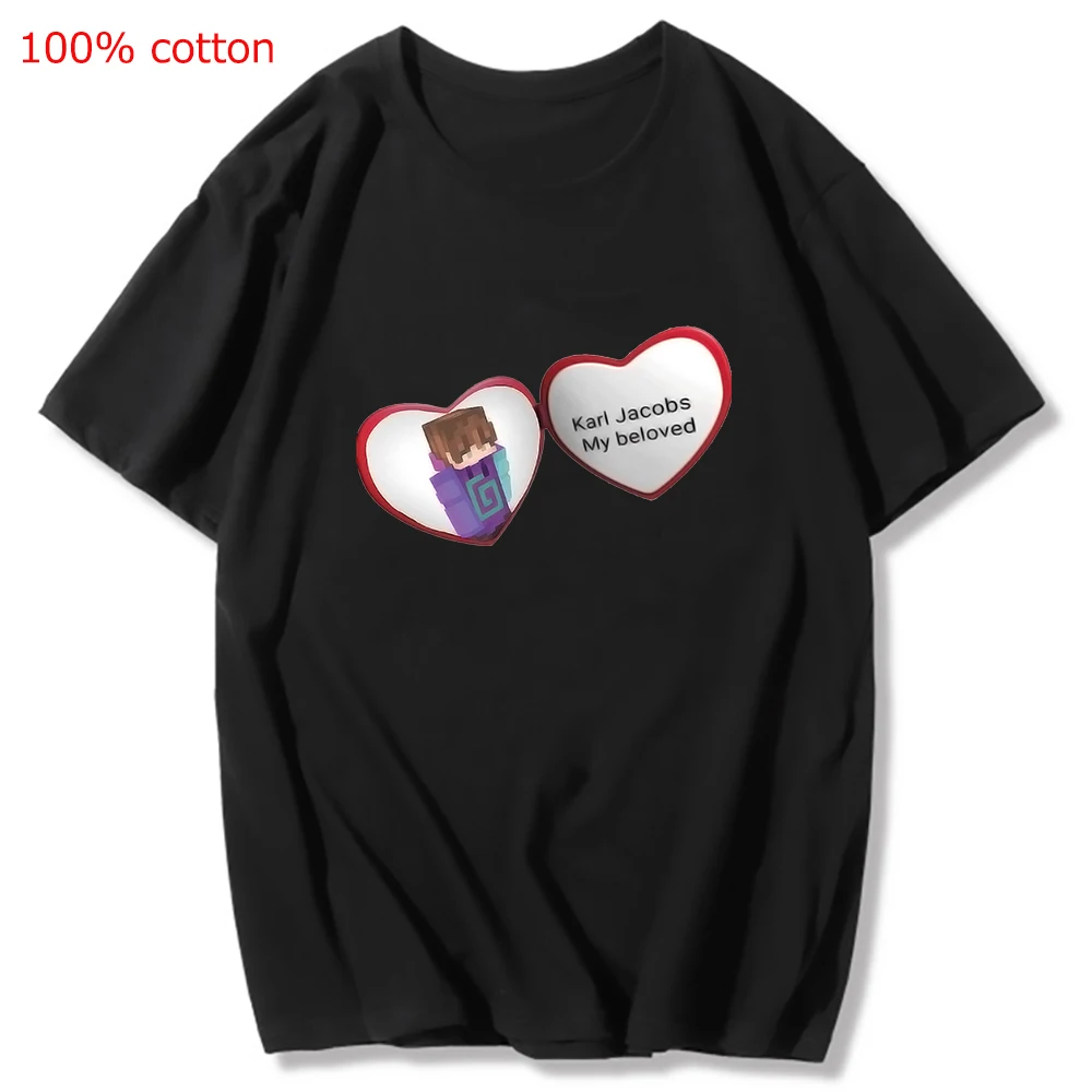 Женская/мужская футболка с принтом Quackity летняя черная/белая уличная одежда в