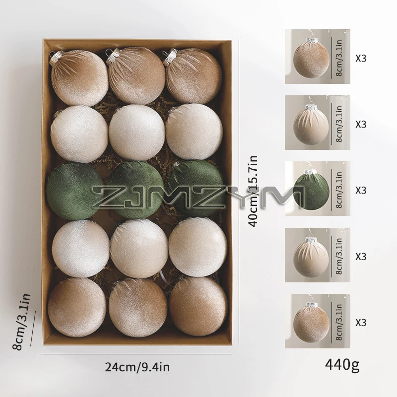 

Рождественские шары из флиса/пластика (15 шт.)