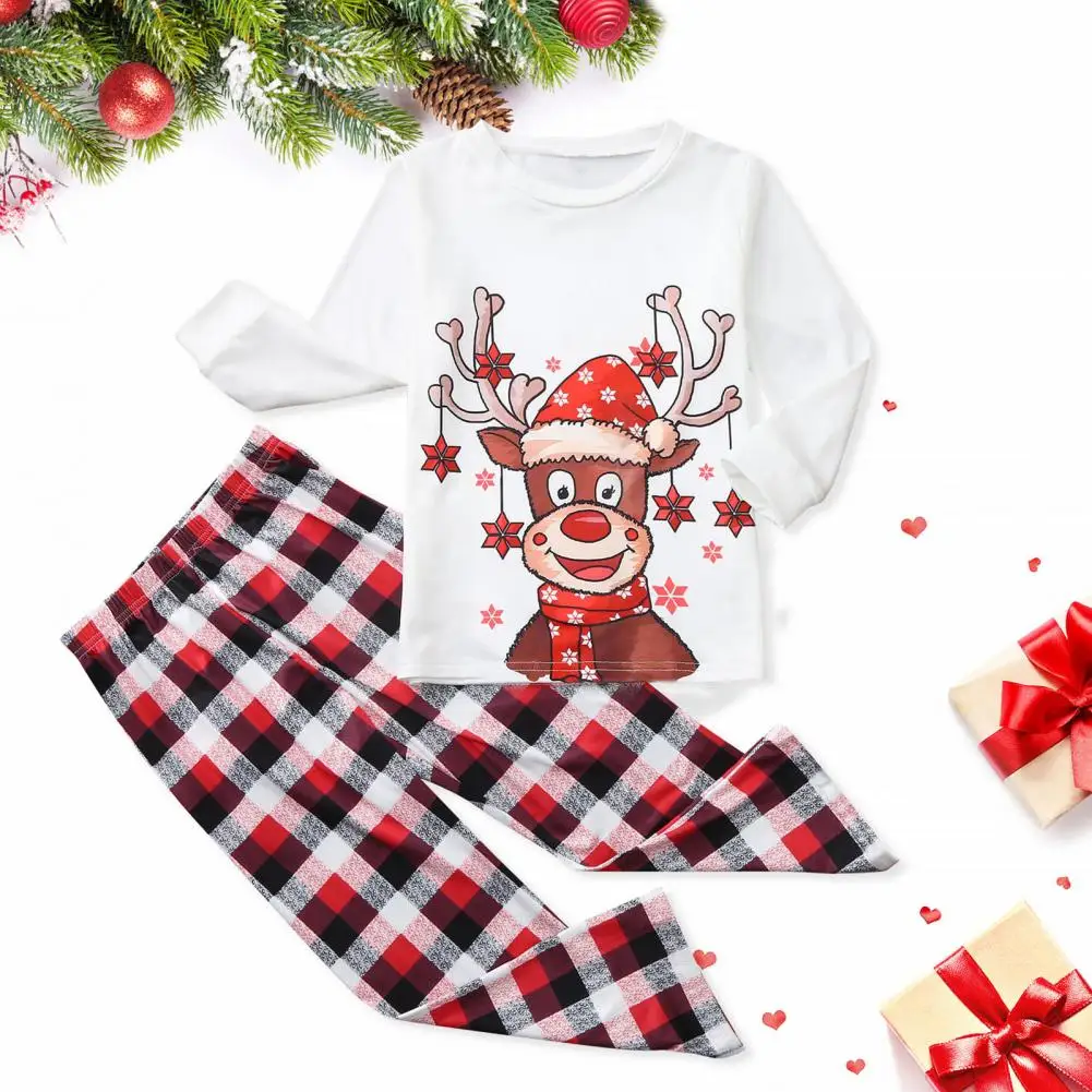 

1 Set Parent-child Pajamas Stylish Polyester Lovely for Everyday Wear Family Matching Pajamas Christmas Parent-child Clothes