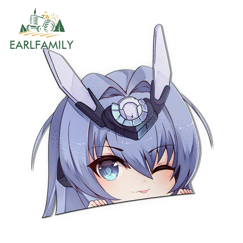 Фото EARLFAMILY 13 см × 12,1 см Нью-Джерси аниме Peeker автомобильные наклейки Kawaii забавные наклейки на лобовое стекло красивый устойчивый к царапинам автомобильный гаджет №1