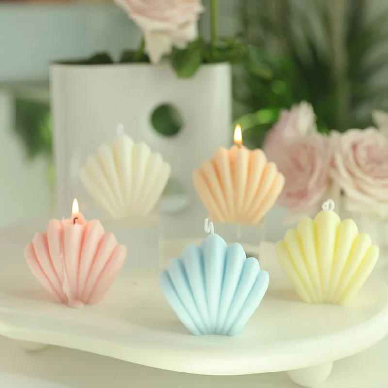 

Aesthetic decoration room scallop aromatherapy candle creative wedding guest gift candles home decor souvenirs candle photo prop