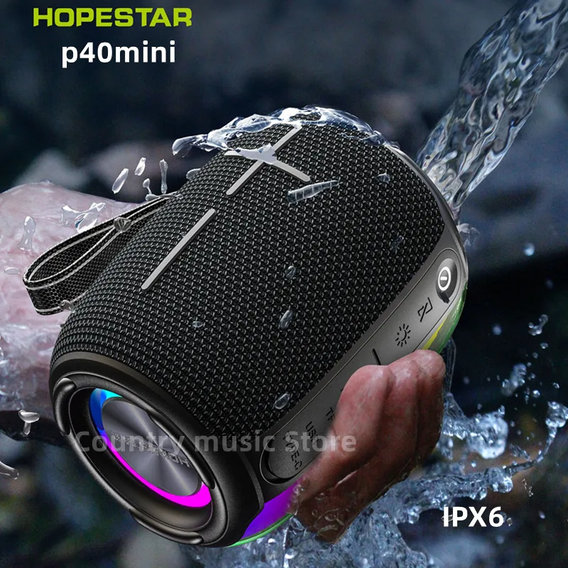 

HOPESTAR-P40Mini portable waterproof wireless Bluetooth speaker stereo outdoor pulsating subwoofer RGB light TWSCaixa de som