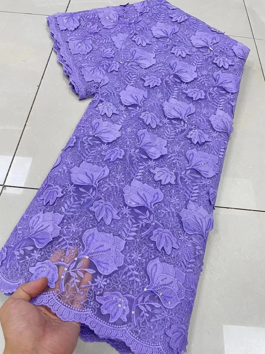 

Purple African Lace Fabric High Quality French Tulle Lace Fabric 5 Yards Women Wedding Party Dress Nigerian Lace Fabric