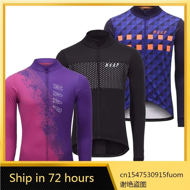 

MAAP Cycling Jersey Long Sleeve Pro Bicycle Clothing Spring/Autumn Breathable Team Cyclist MTB Road Bike Clothes Sweatshirt