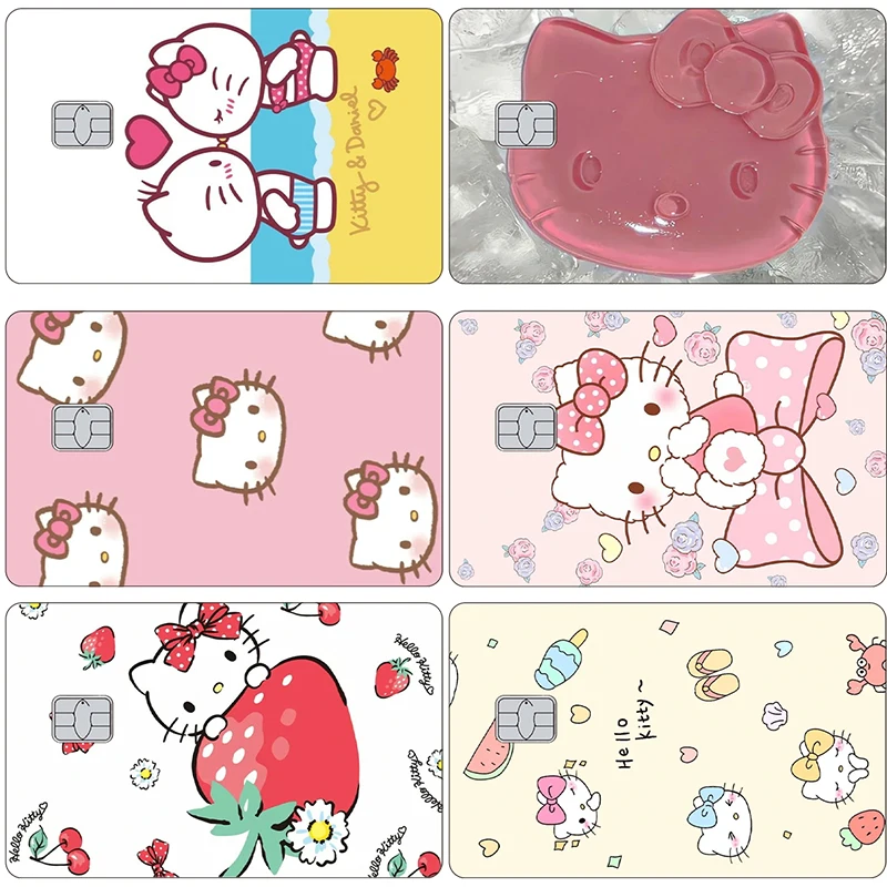 Стикеры для кредитных карт Hello Kitty милые стикеры в стиле аниме модные