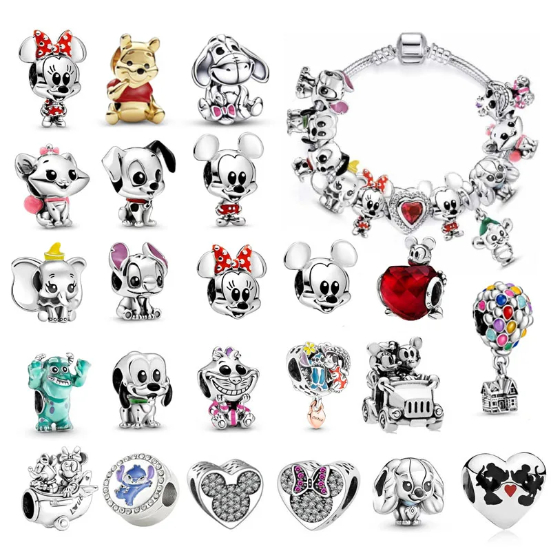 Подвески Disney Stitch с Минни и Микки Маусом висячие подвески брендовый браслет