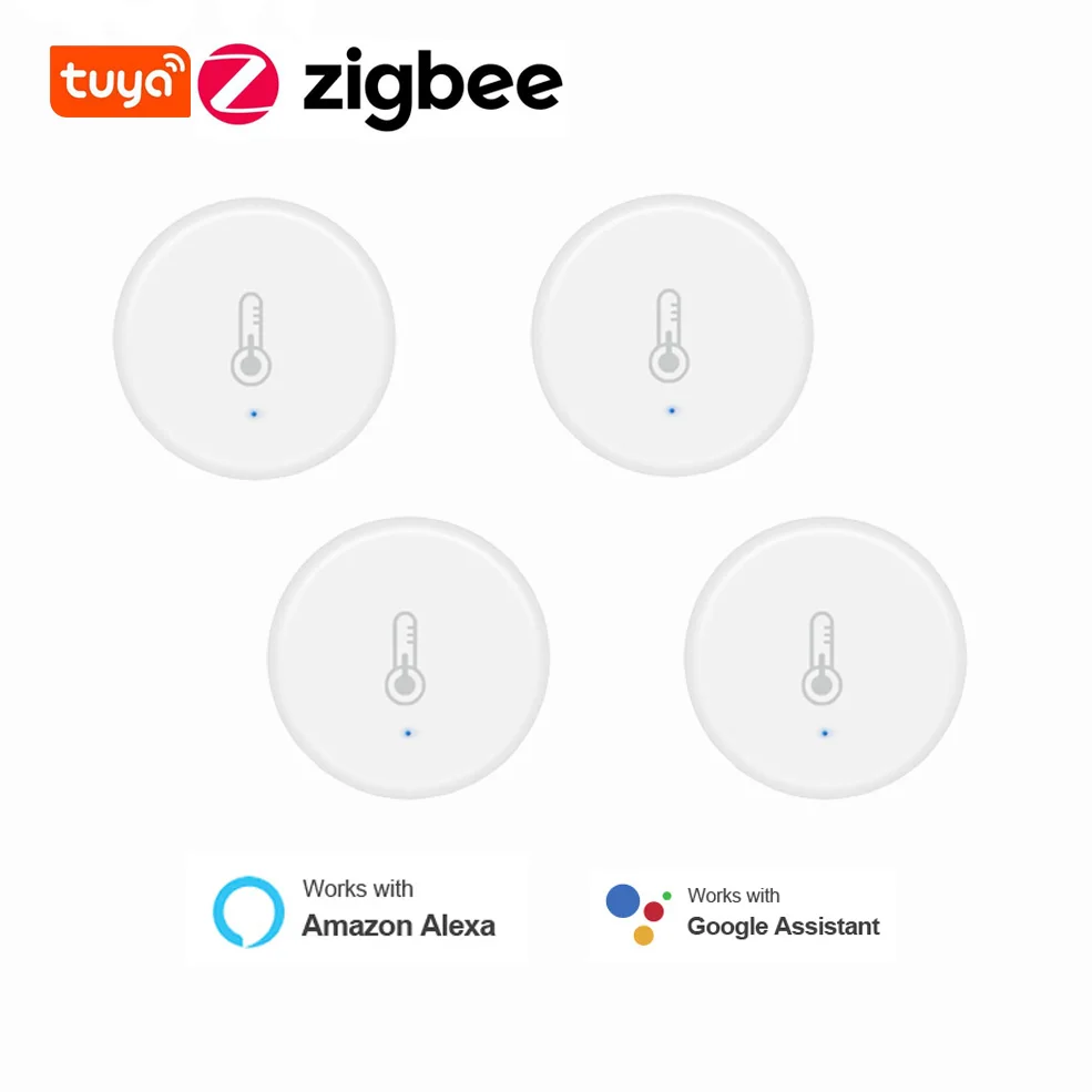 Tuya Zigbee Temperature And Humidity Sensor Smart Life Monitoring Thermometer Hygrometer Works With Alexa Google Home Gateway