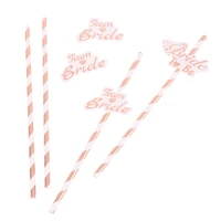 24pcs 20cm rose gold paper straws for hen party straws bridal shower bachelorette wedding party tableware