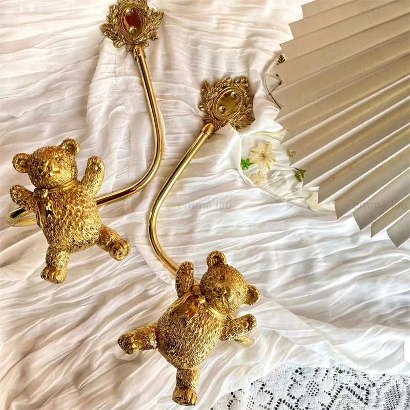 1 пара крючков для занавесок окон полностью медные золотистые металлические