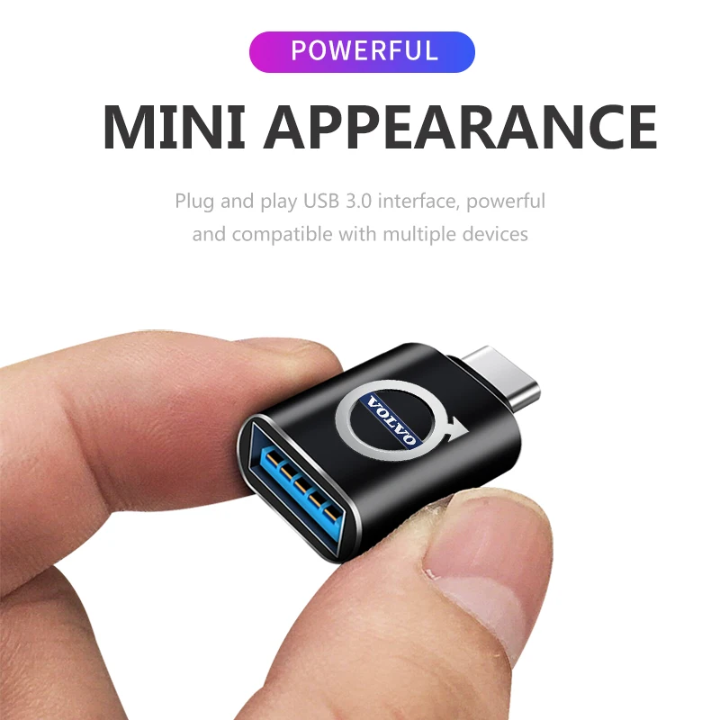 Фото Эмблемы 2026 Новый для Volvo Car Type-C Turn USB3.0 Адаптер Автоконвертер Внутренние детали для Volvo XC90 V90 V60 XC60 V40 S80 S60 №3