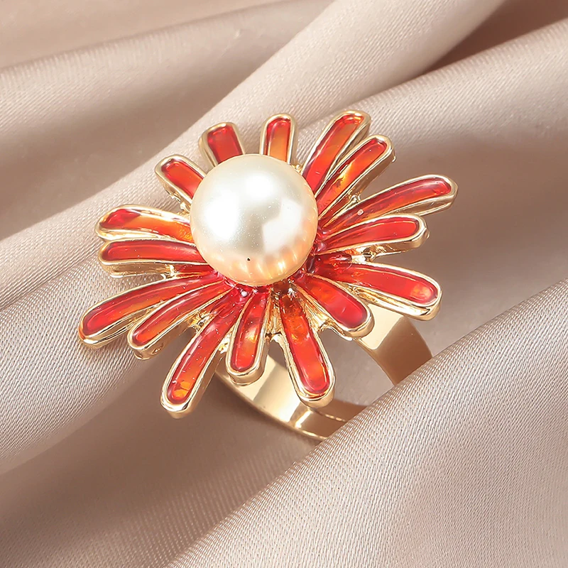 Жемчужные Открытые Кольца для женщин аксессуары ногтей фотосессия ручная работа