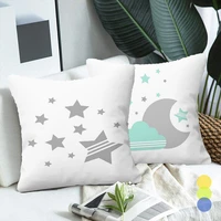 cartoon pink pig single side printed black and white pillowcase letter gray rabbit polyester home sofa covers for cushions cover