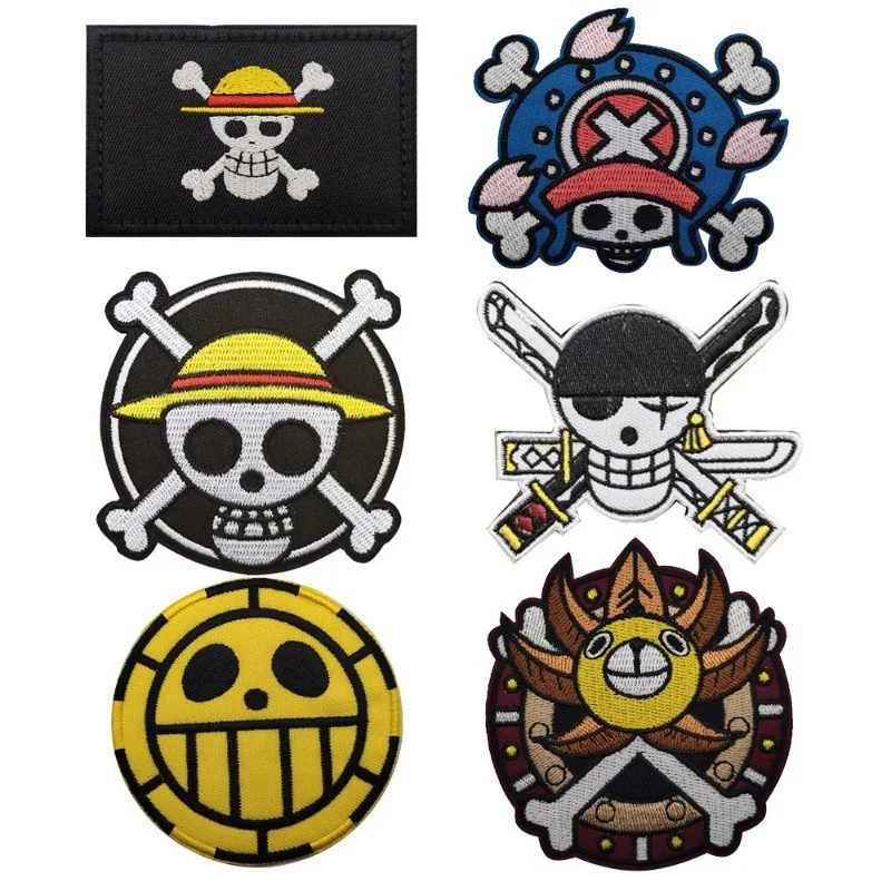 Фото Нашивки One Piece с Луффи, вышитые нашивки для одежды, термоаппликации, мультяшные нашивки для рюкзаков, жилетов, головных уборов, нашивки-магия, подарки №2
